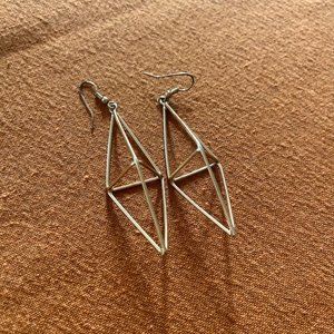 Gold Geometric Diamond Earrings